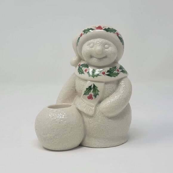 Lenox Snowman Holly Jolly Winter Christmas Figurine Candle Holder WITH TAGS0 - Picture 1 of 14